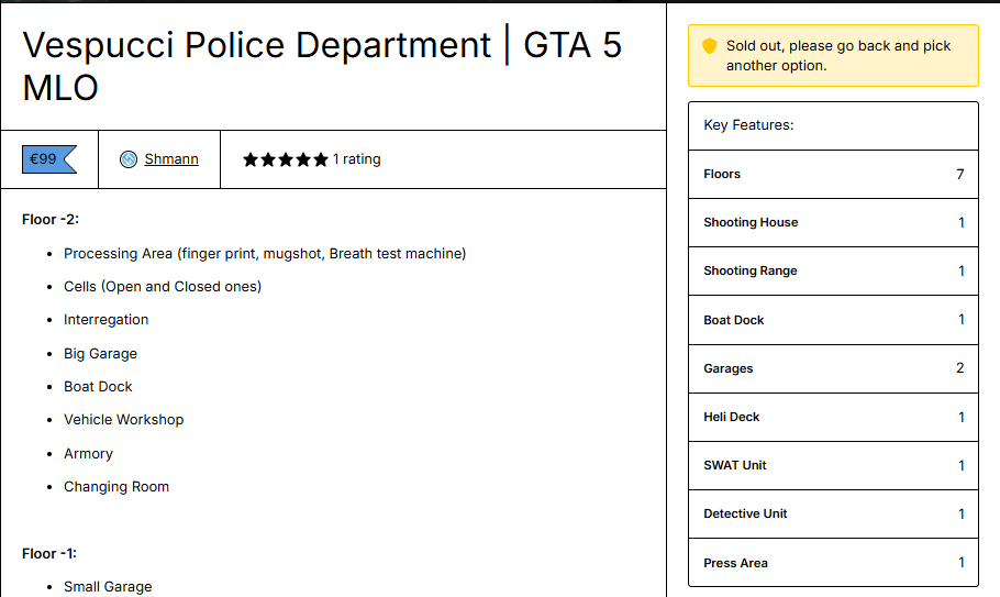 Vespucci Polizeistation | Custom Interior MLO von Shmann FiveM Script - standalone 4