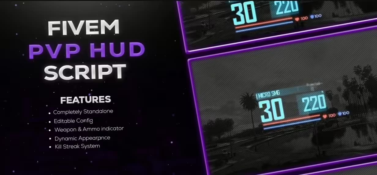 PVP HUD product preview for esx FiveM servers