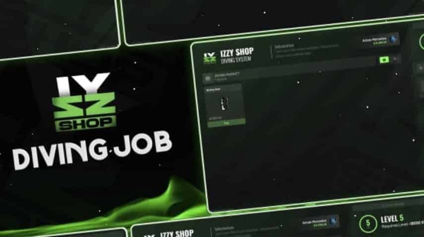 Diving Job (Izzy) product preview for esx FiveM servers