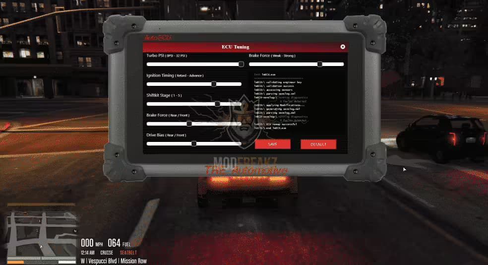 Tuner Laptop product preview for esx FiveM servers