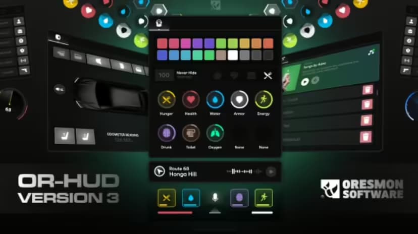 0R HUD V3 product preview for esx FiveM servers