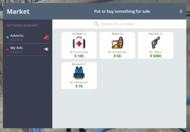Player Markets esx FiveM Script