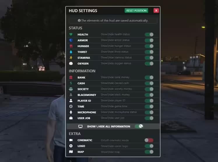 OC HUD esx FiveM Script