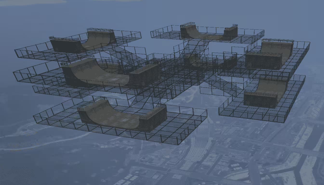 2 Floor Sky Ramps with 8 Ramps esx FiveM Script