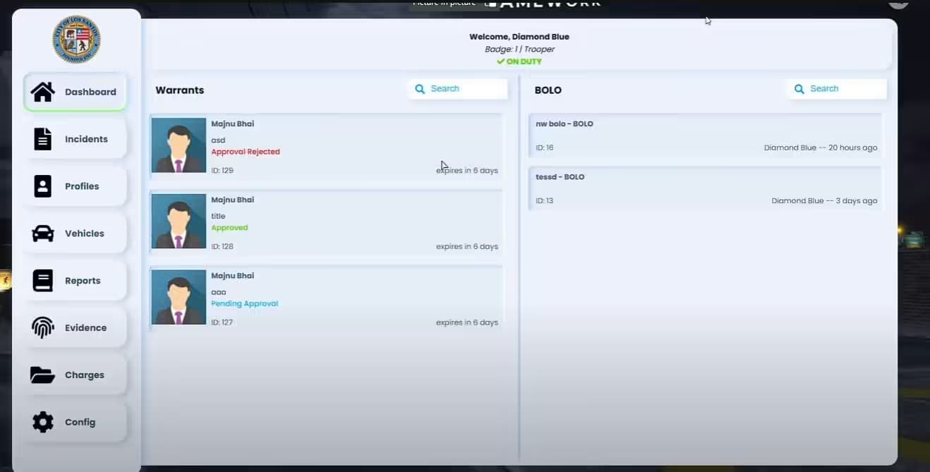 CopNet MDT esx FiveM Script