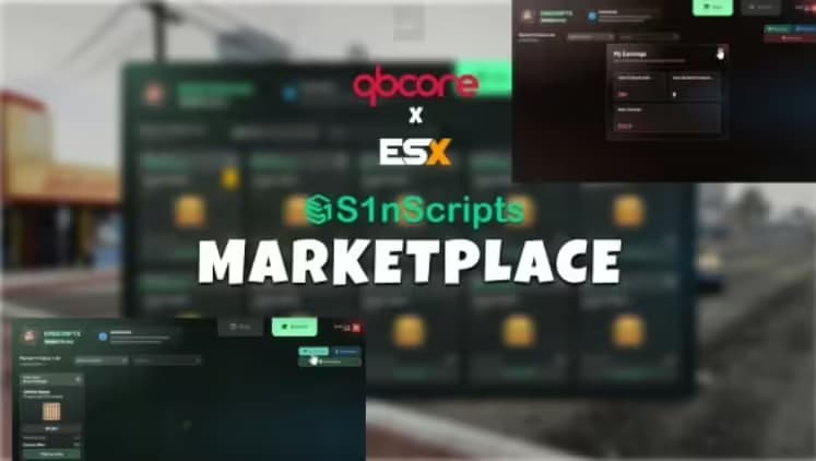 S1N – Marketplace (Blackmarket, Auctions, Vehicle/I... esx FiveM Script