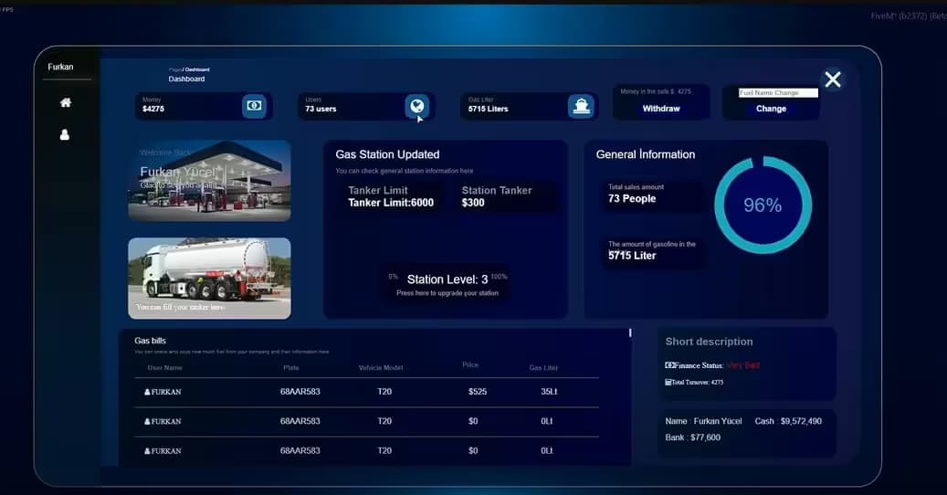 Fuel Station Plus esx FiveM Script