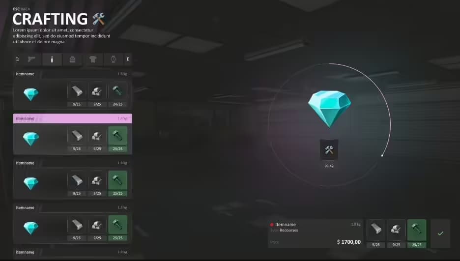 Frkn Crafting v2 qbcore FiveM Script