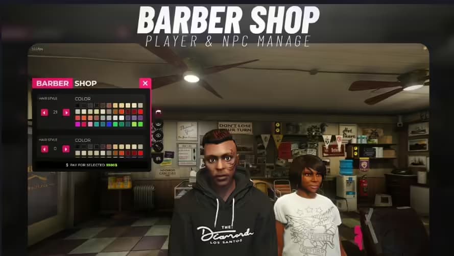 Advanced Barber Shops, Management by players & by NP... esx FiveM Script