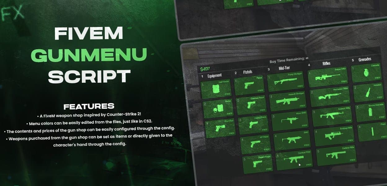 GUN MENU | Inspired by CS 2 esx FiveM Script