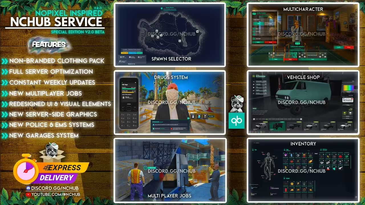 NCHUB V2.0 | NoPixel Inspired qbcore FiveM Script