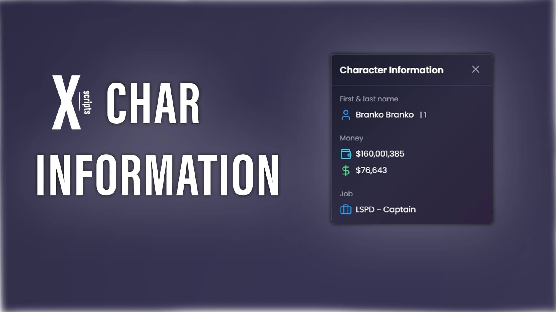 X Character Informations - FiveM Character System