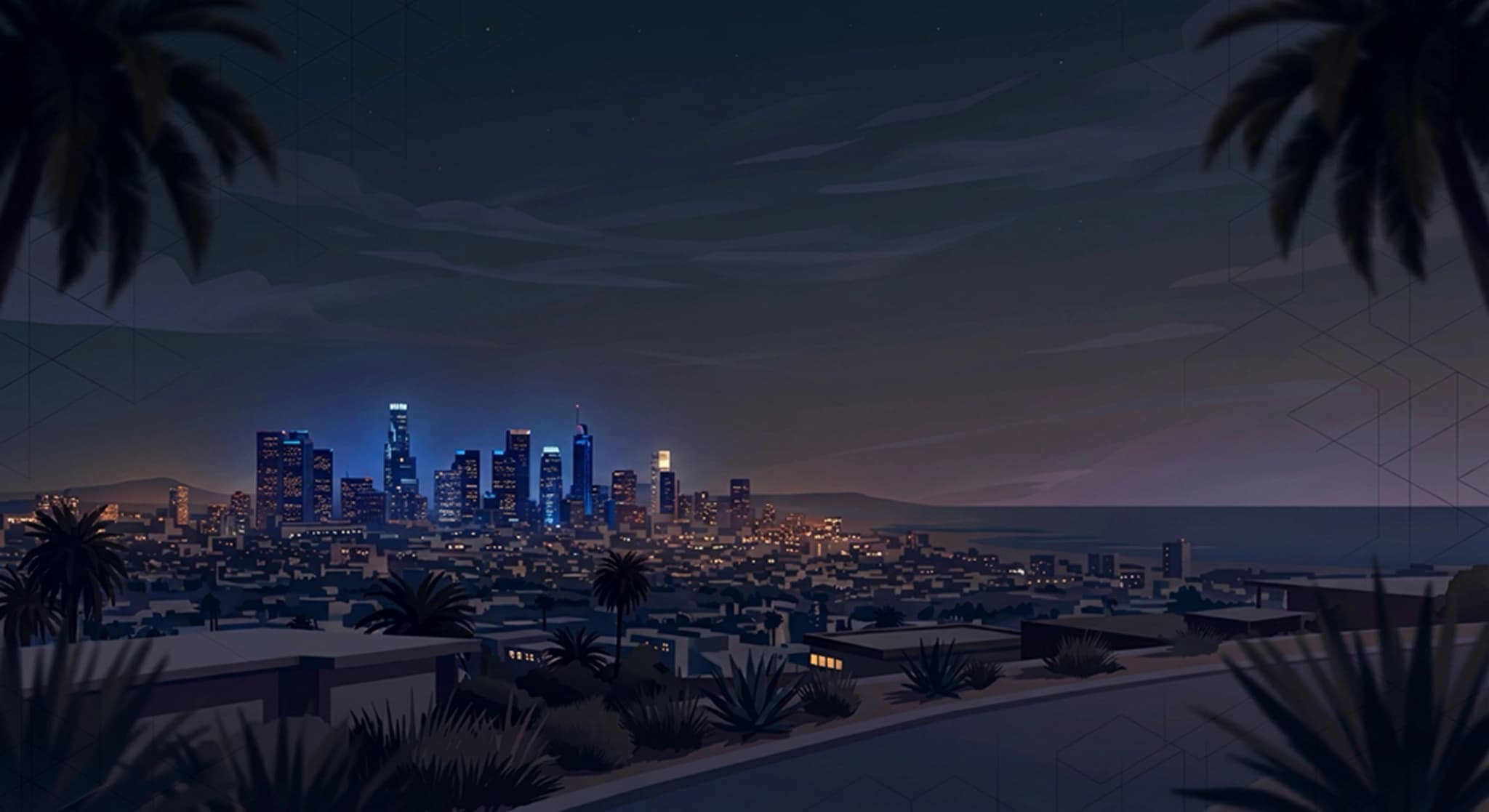 Premium FiveM cinematic cover — night city street with sports car