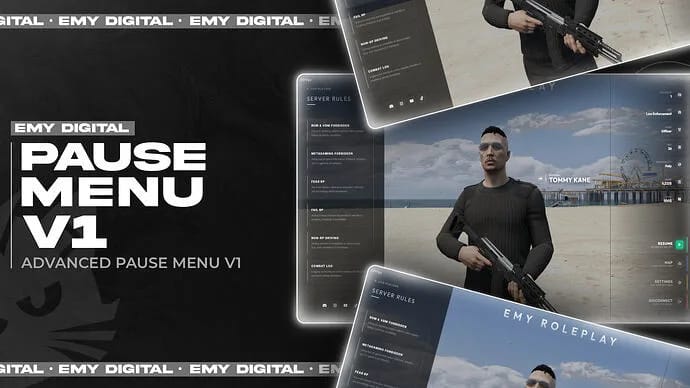 EMY Digital Pause Menu V – Modern & Customizable FiveM Pause Menu