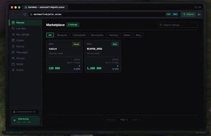Goonsquad DarkMet | Advanced Dark Web System | Criminal Marketplace for RP Interactions |