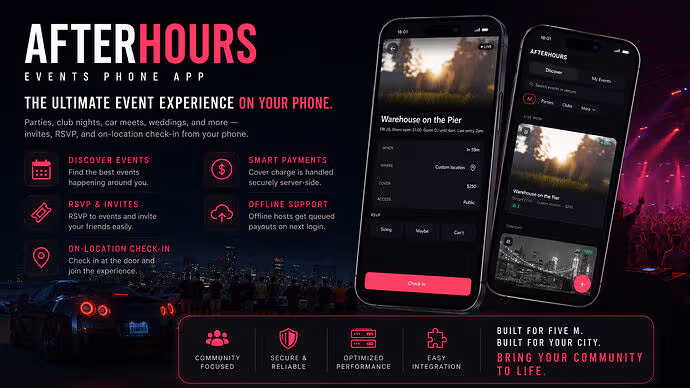 AfterHours — Events Phone App