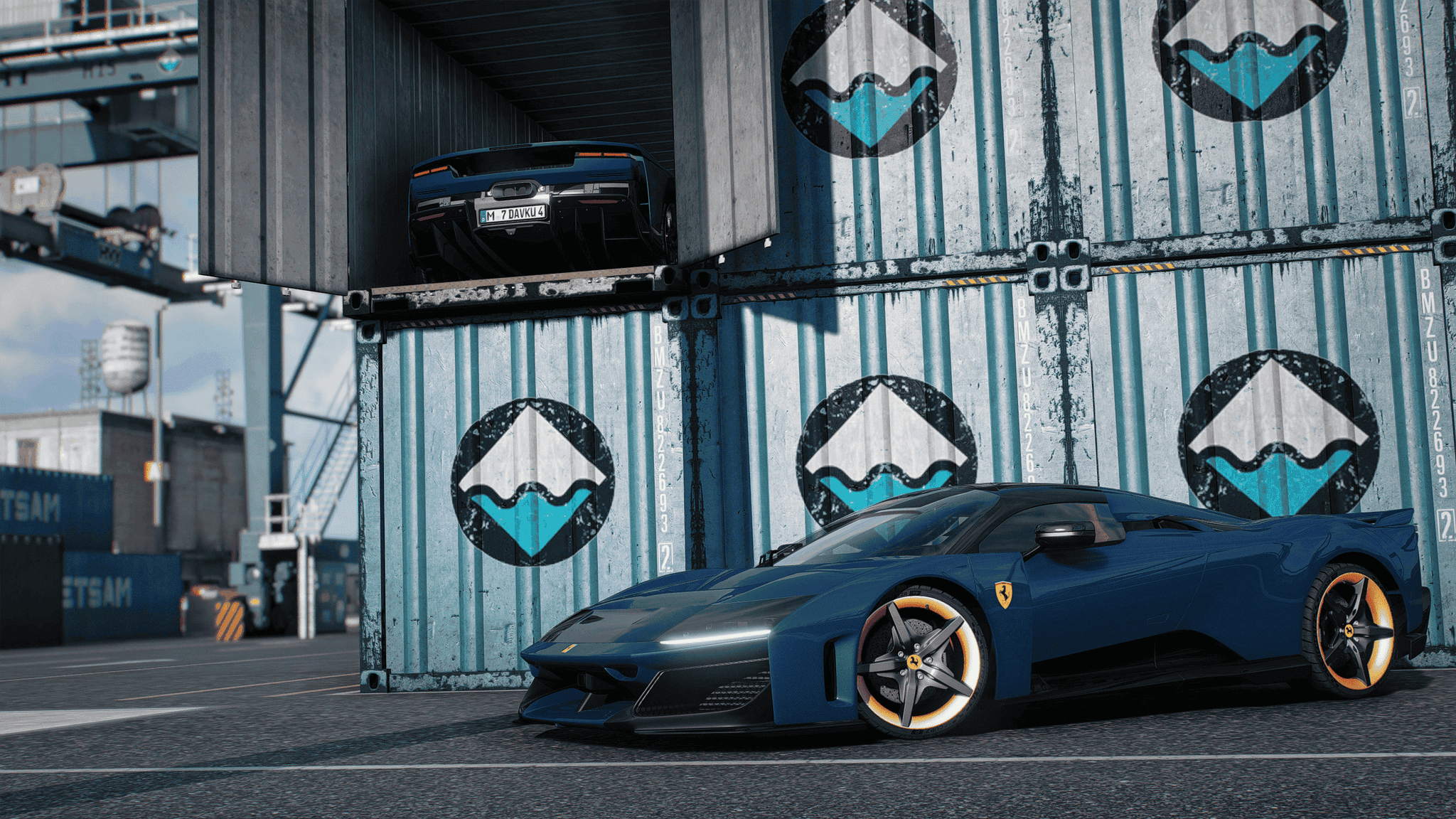 Ferrari F Blue Carbon Exposed