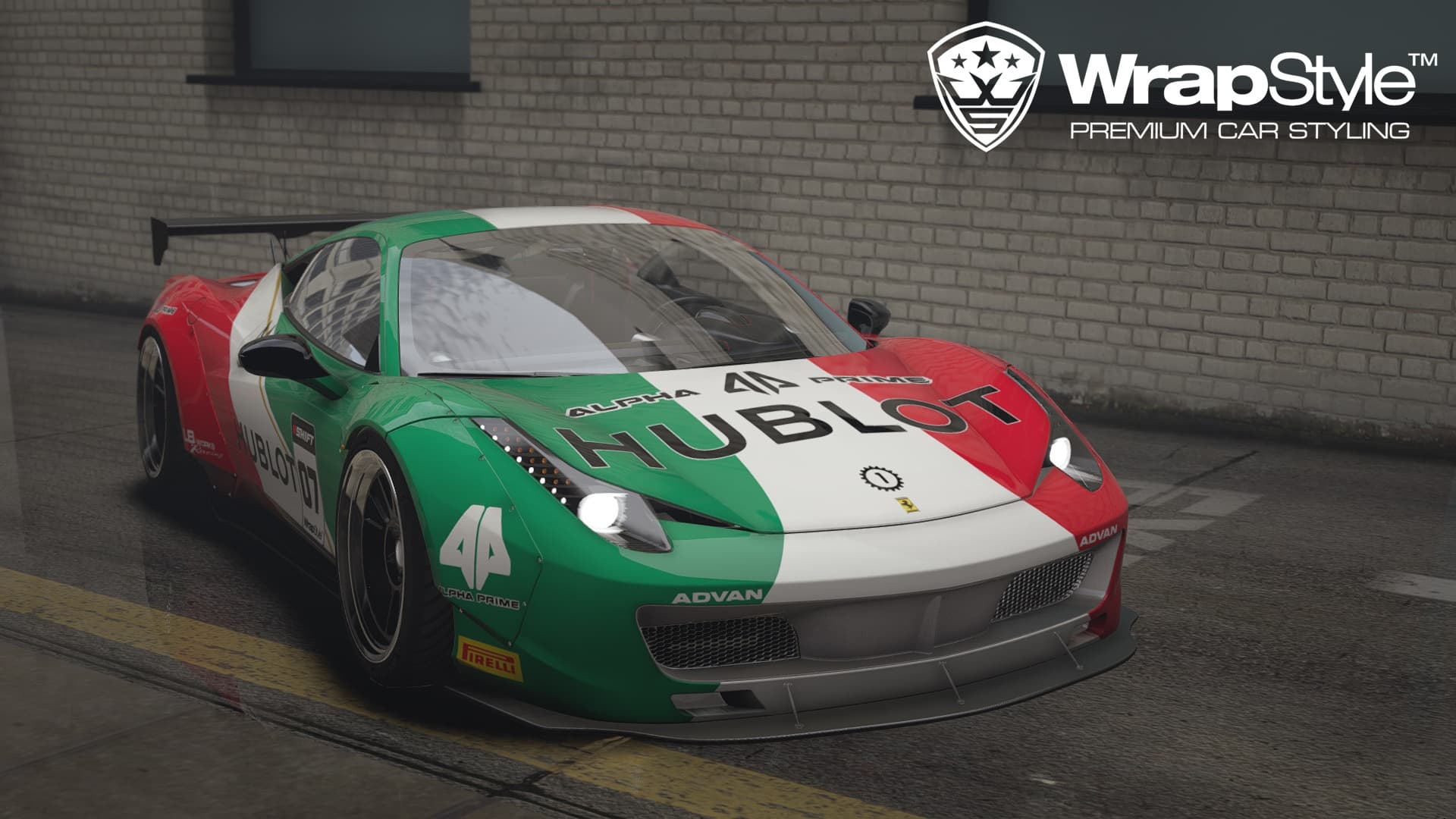 Ferrari Liberty Walk Flag of Italy livery