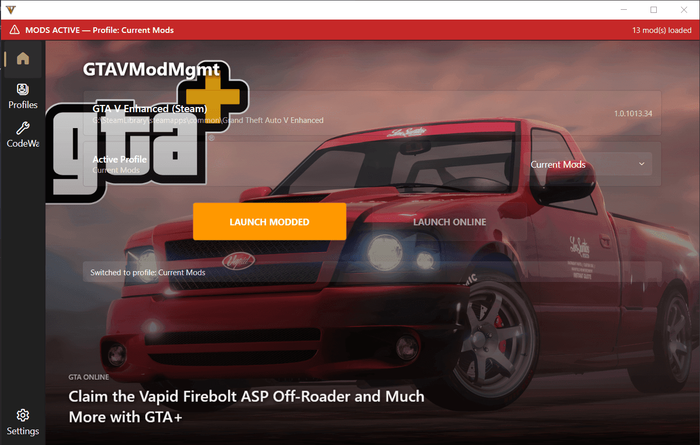 GTA V Mod Swap Mgmt