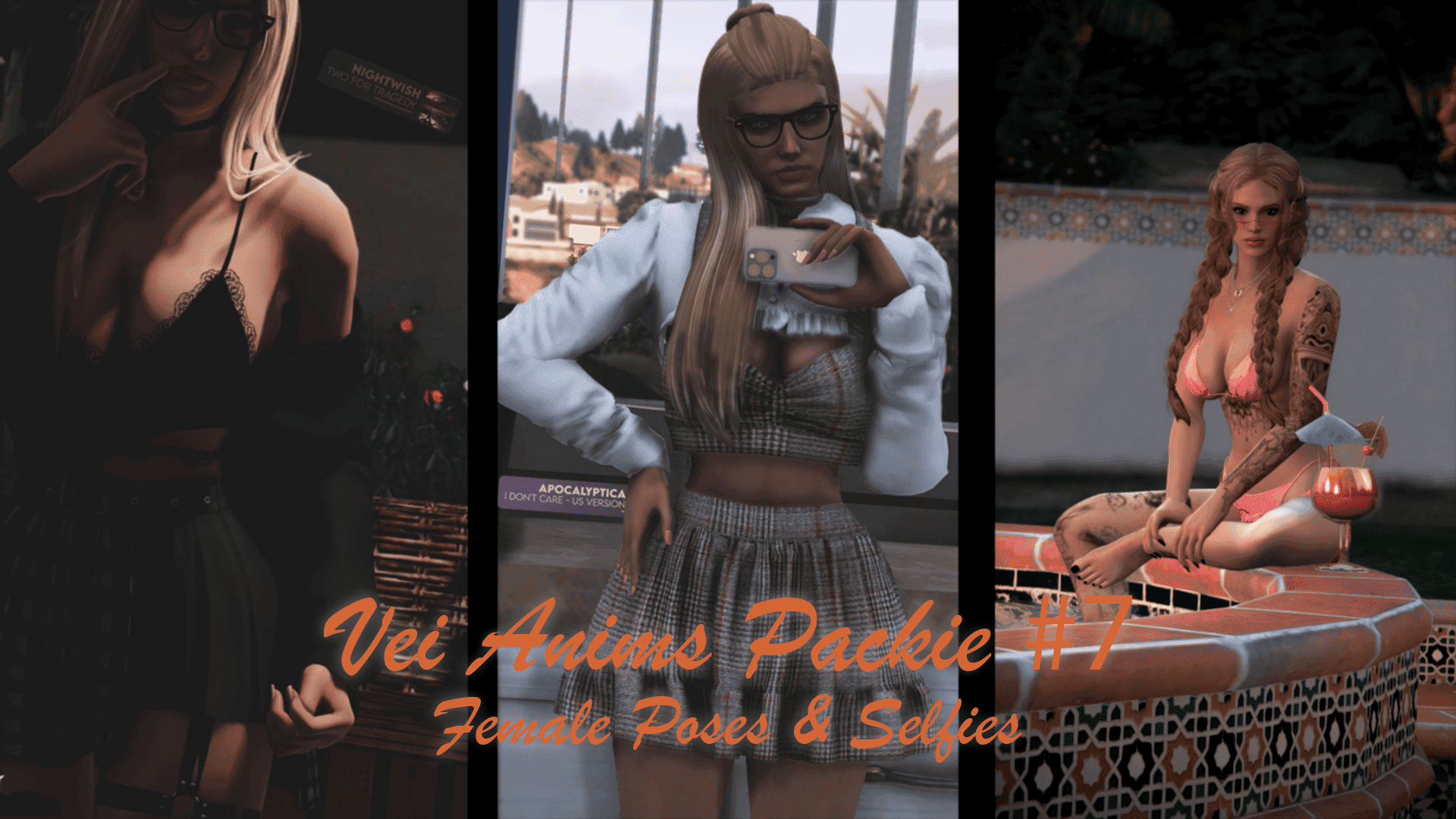 Vei Anims Packie — Female Poses & Selfies