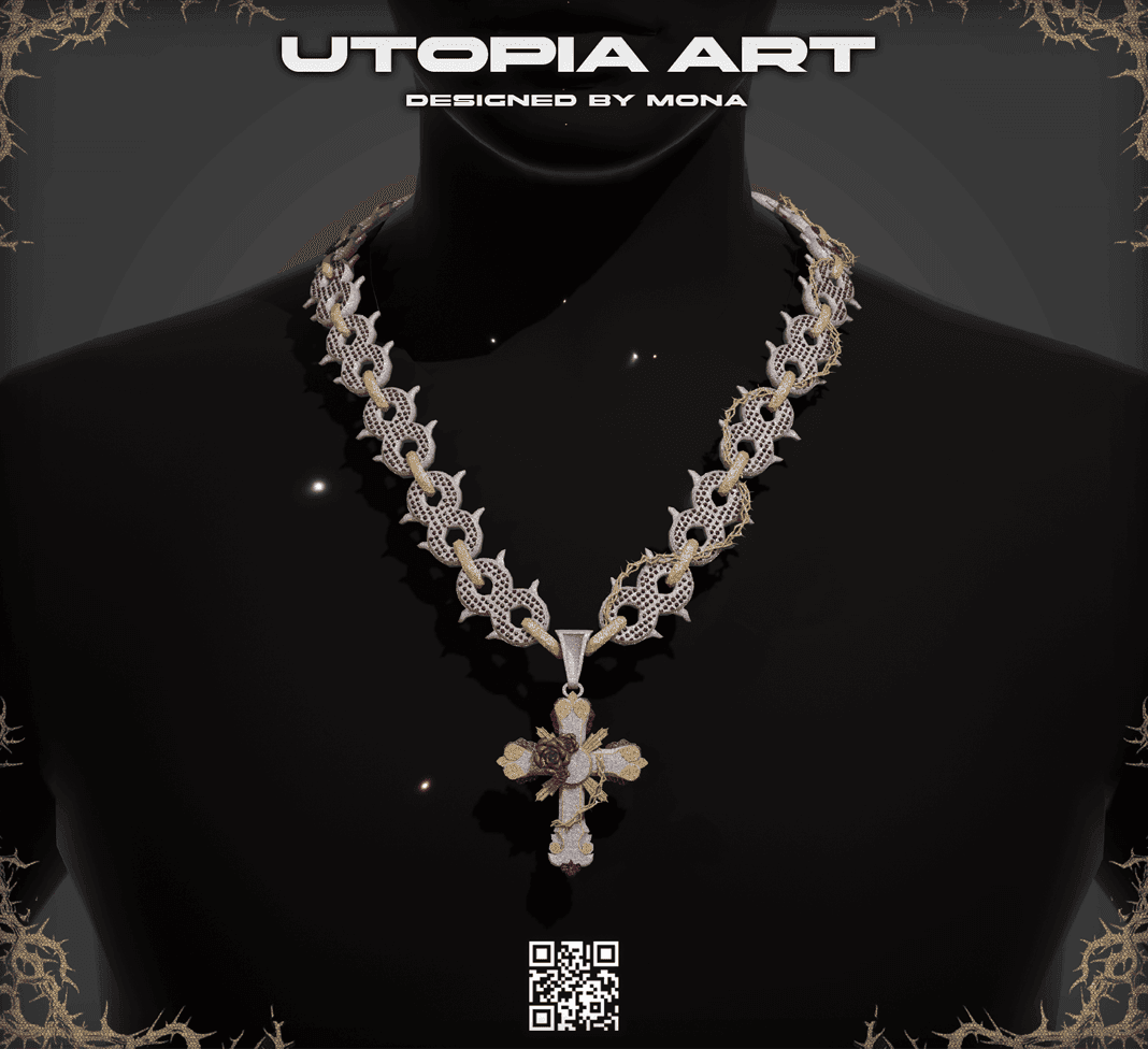 Vine Cross Diamond Chain | Mp Male