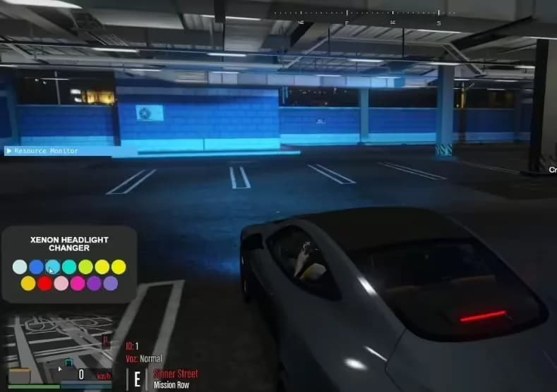 Colored Headlights product preview for esx FiveM servers