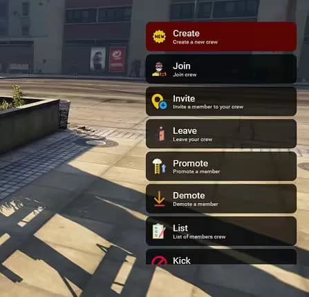 Crew System with Player Blip product preview for standalone FiveM servers