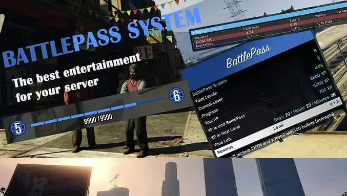 ESX Battlepass / XP Script product preview for esx FiveM servers