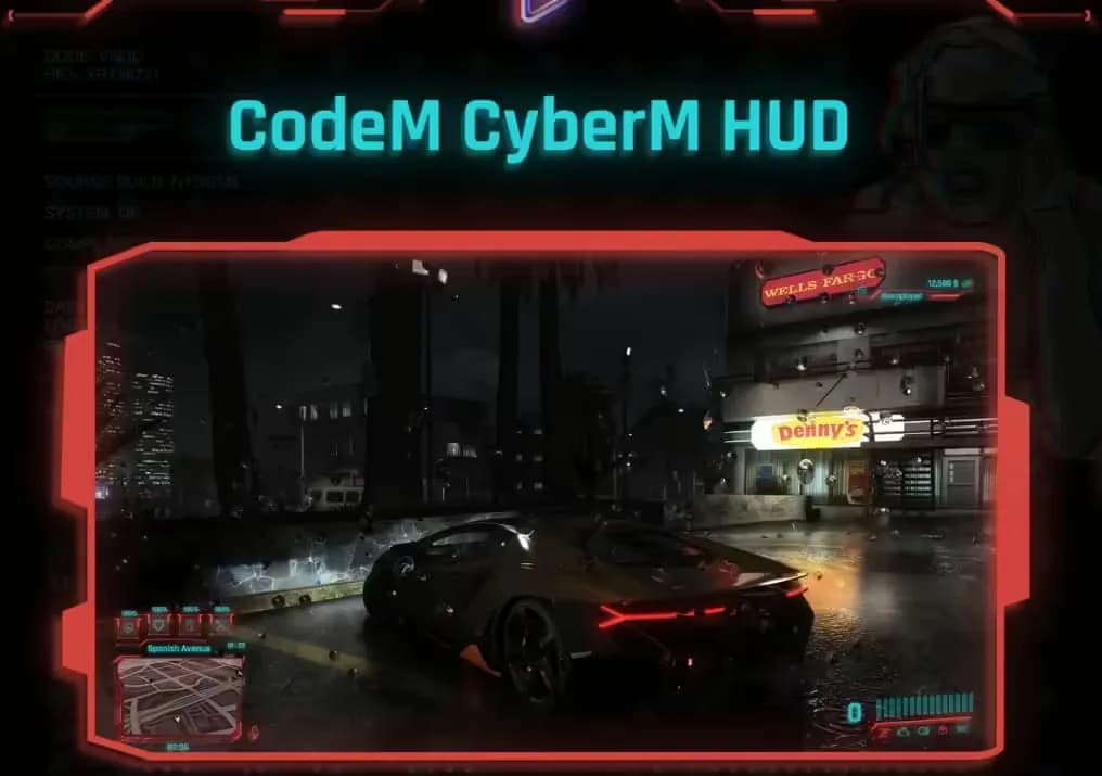 FiveM Cyberpunk HUD product preview for esx FiveM servers
