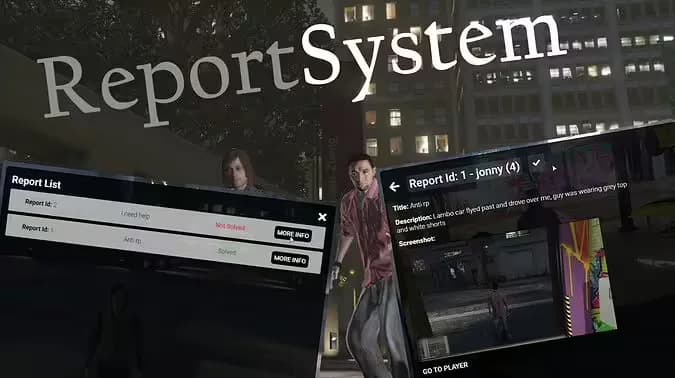 FiveM Report Player System product preview for standalone FiveM servers
