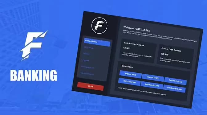 FzD Banking product preview for esx FiveM servers