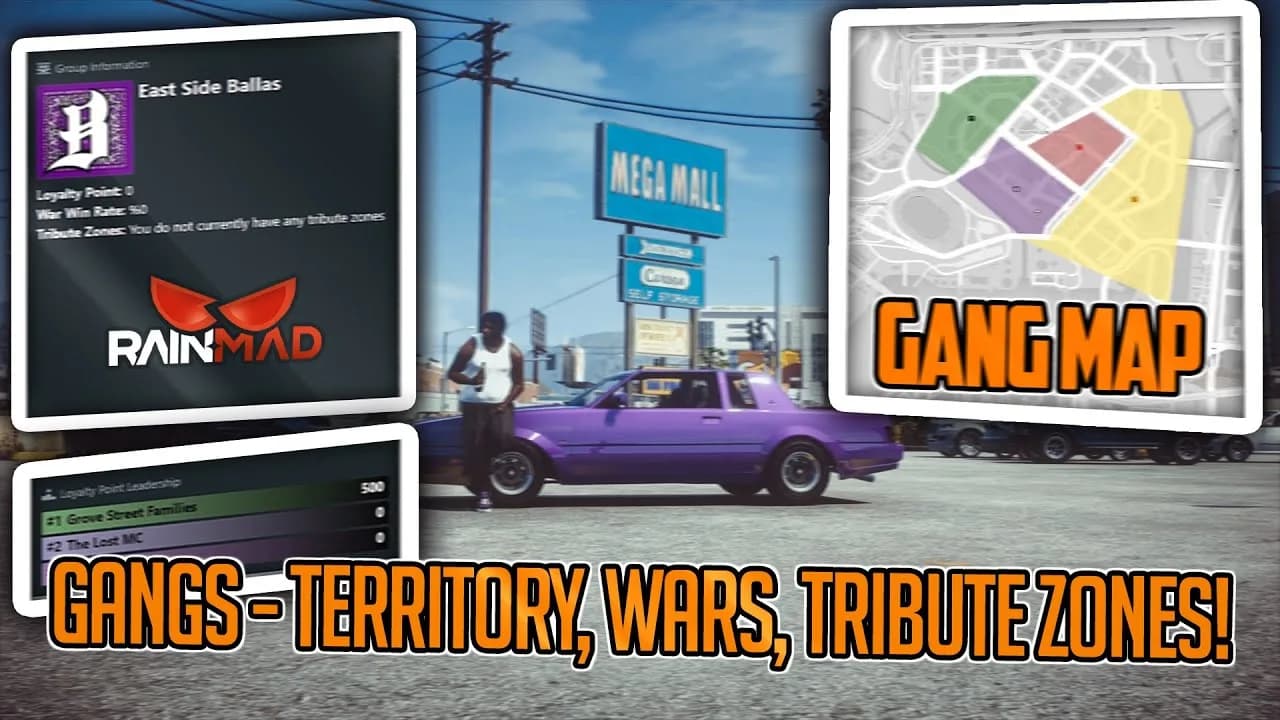 Gangs - Territory, Wars & Tribute Zones product preview for qbcore FiveM servers