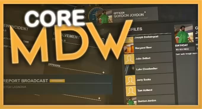 Core MDW / Police Computer (MDT) product preview for esx FiveM servers