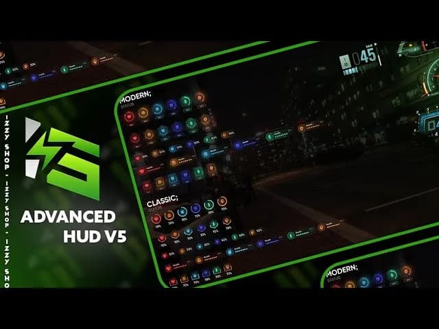 izzy HUD v5 product preview for esx FiveM servers