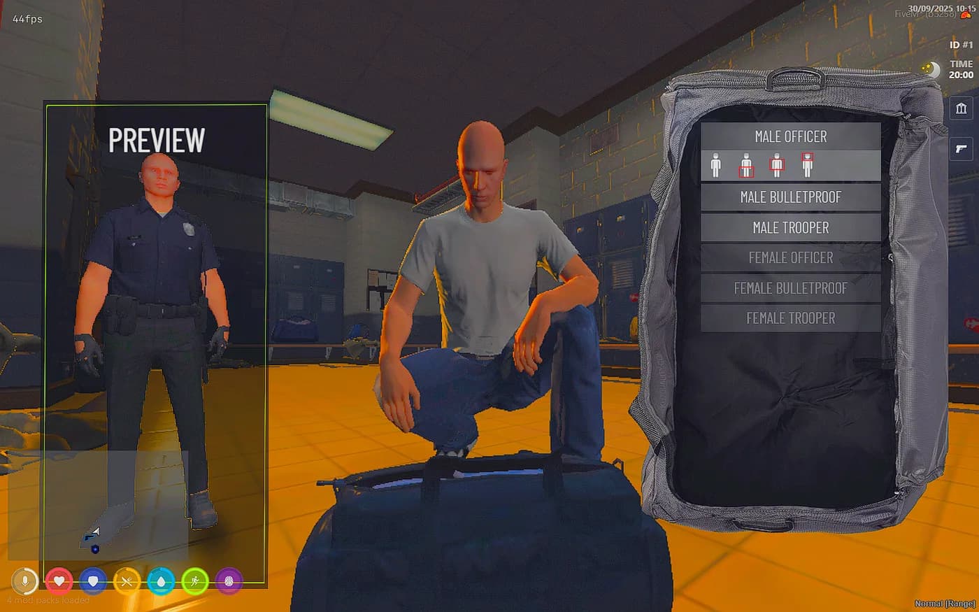 KQ Outfit Bag 2.0 product preview for esx FiveM servers