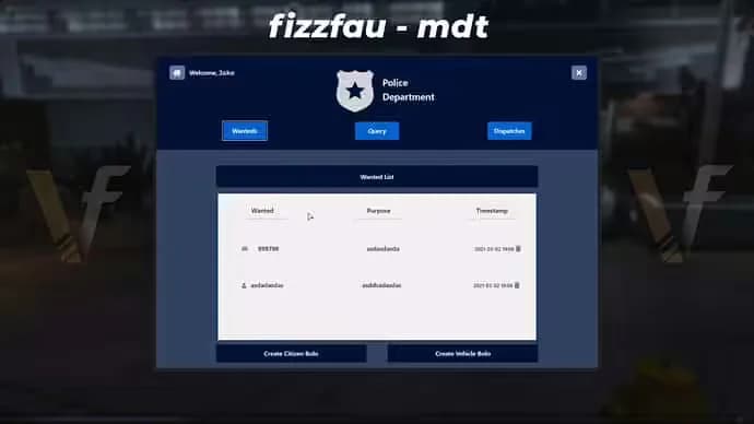 Police System MDT (with discord webhooks) product preview for esx FiveM servers