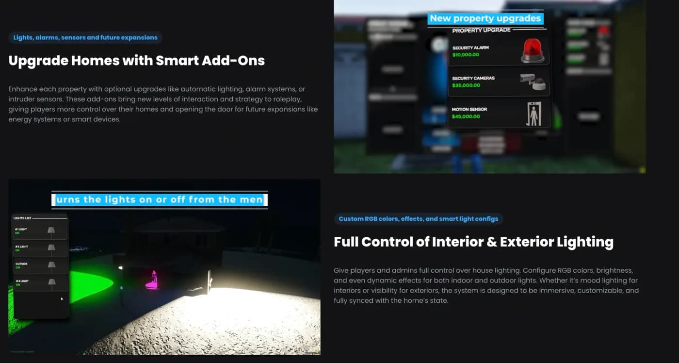 Quasar Housing product preview for esx FiveM servers