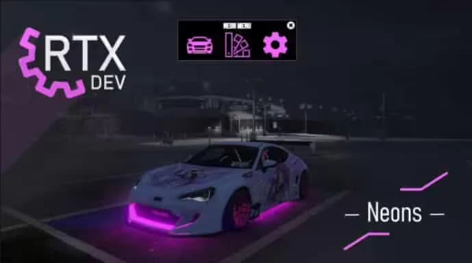 RTX DEV – Neons product preview for esx FiveM servers