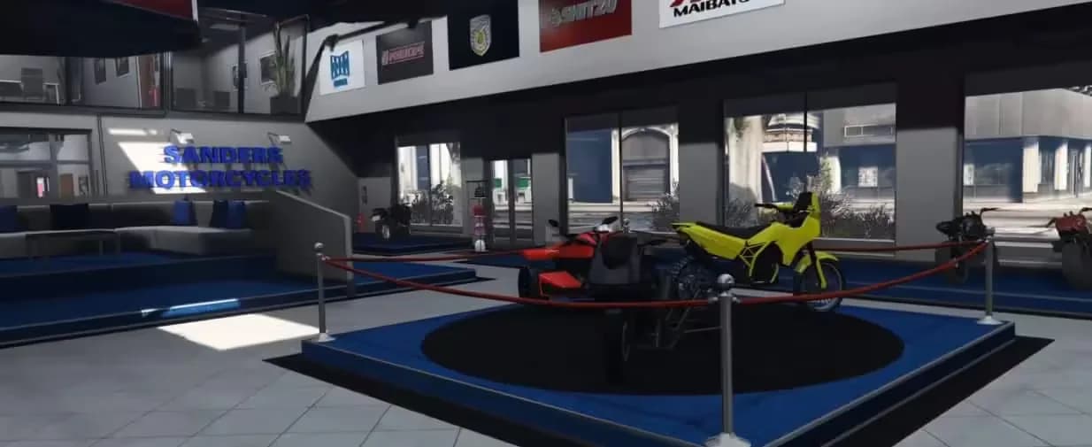 Sanders Motorcycle Dealership product preview for esx FiveM servers