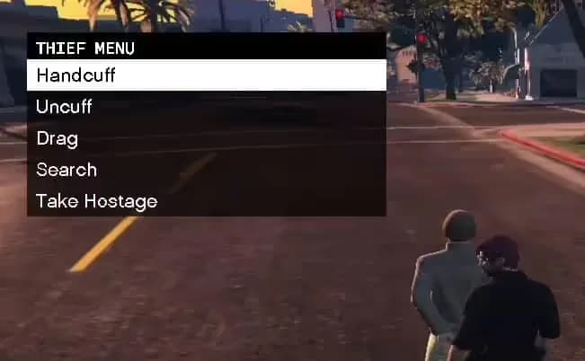Thief Menu product preview for esx FiveM servers