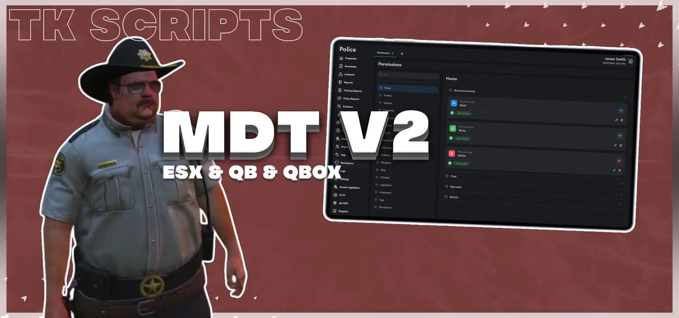 TK MDT V2 product preview for esx FiveM servers