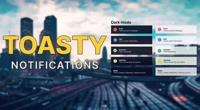Toasty Notification product preview for standalone FiveM servers