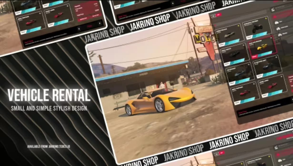 Vehicle Rental product preview for esx FiveM servers
