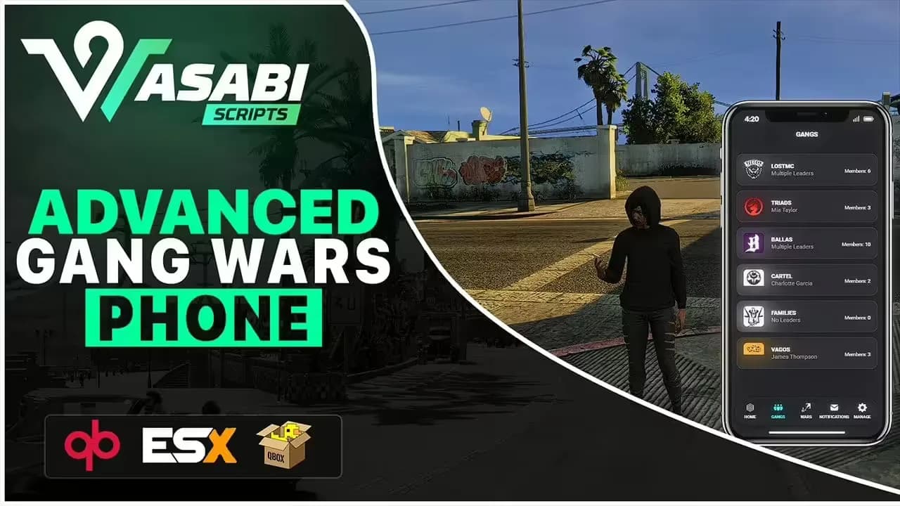 Wasabi Gang War Phone (ESX/QB)