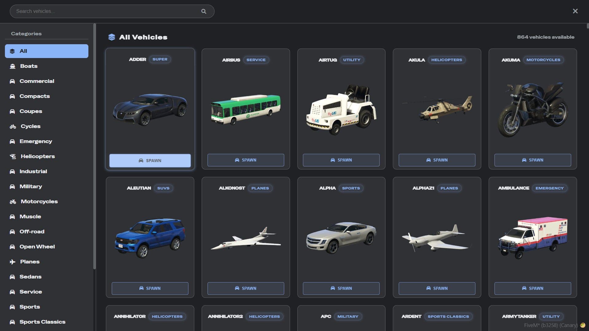 Rup Vehicle Spawner