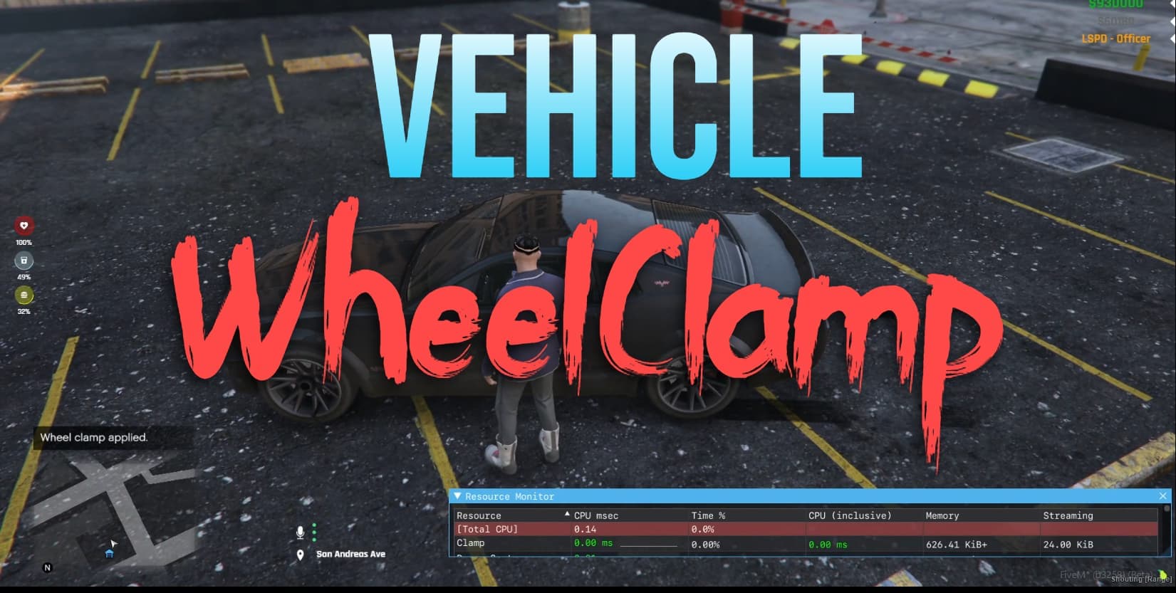 Wheel Clamp Script - Immobilize Vehicles