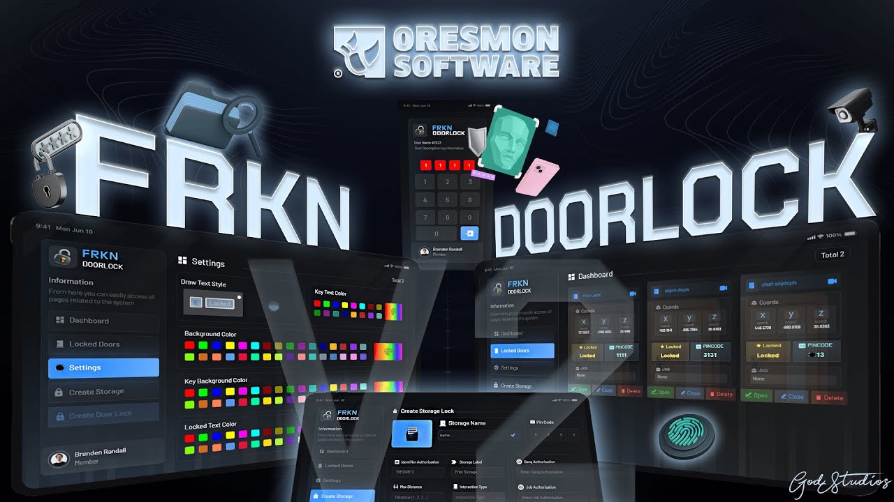 Fivem FRKN-DOORLOCK V2 | (Almacenamiento, escáner facial y de ropa, contraseña, cámara, accesorios personalizados...)