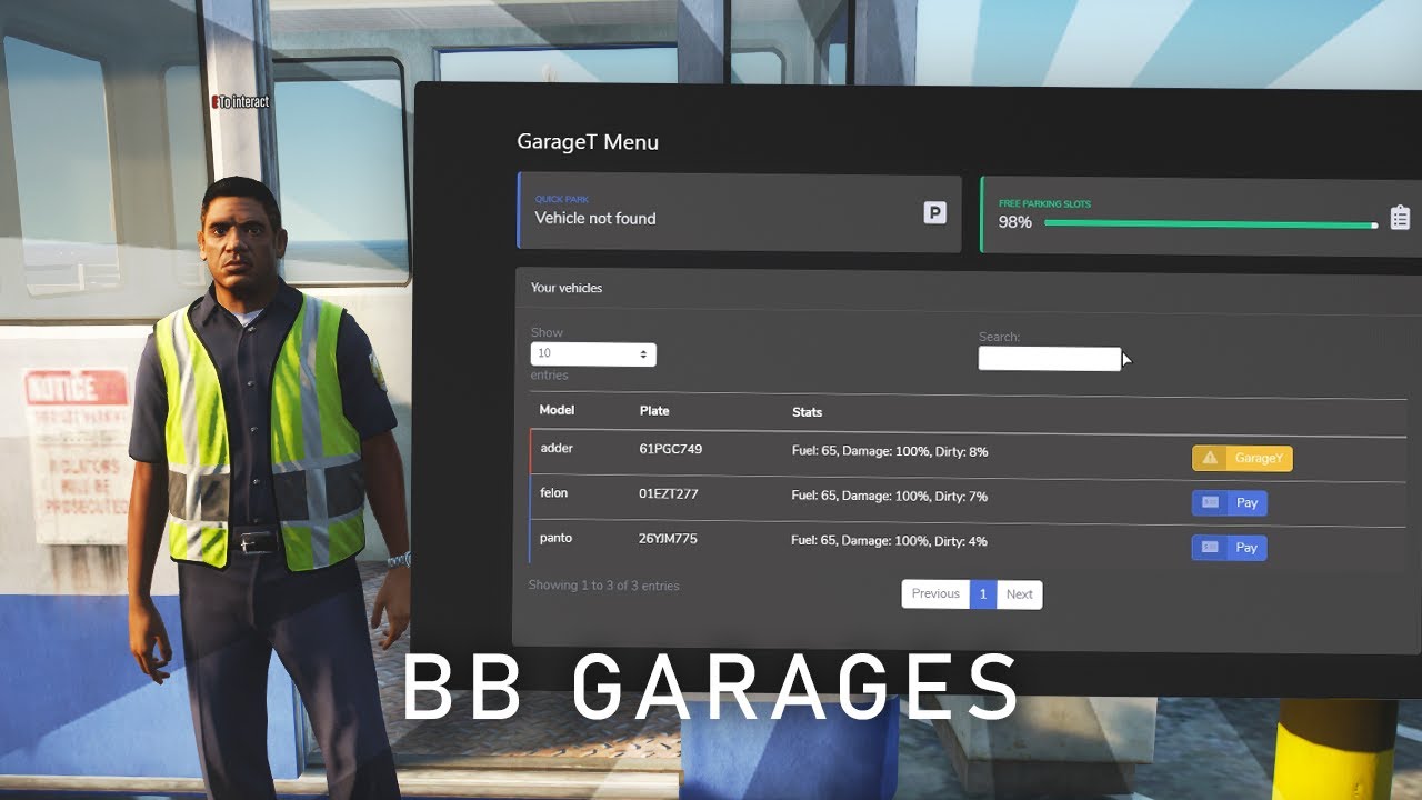 BB-Garages | Système de garages FiveM avancé (présentation)