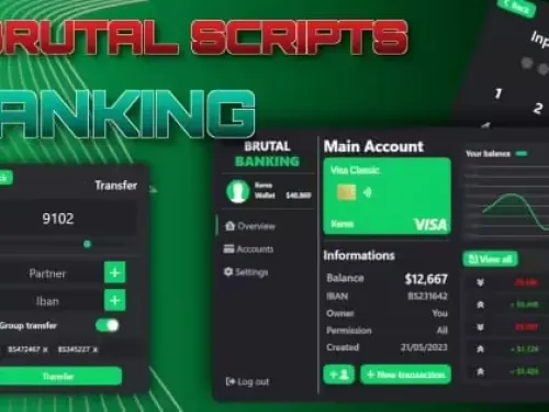 Aperçu des ressources FiveM pour Brutal Banking (ESX/QB)