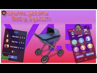 Brutal Scripts FiveM Baby Script menu and stroller preview